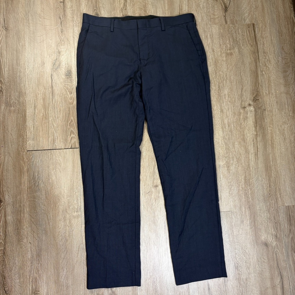 J Crew Ludlow Slim Wool Blend Pants Mens 32x30 Navy Blue Worsted Dress J3422